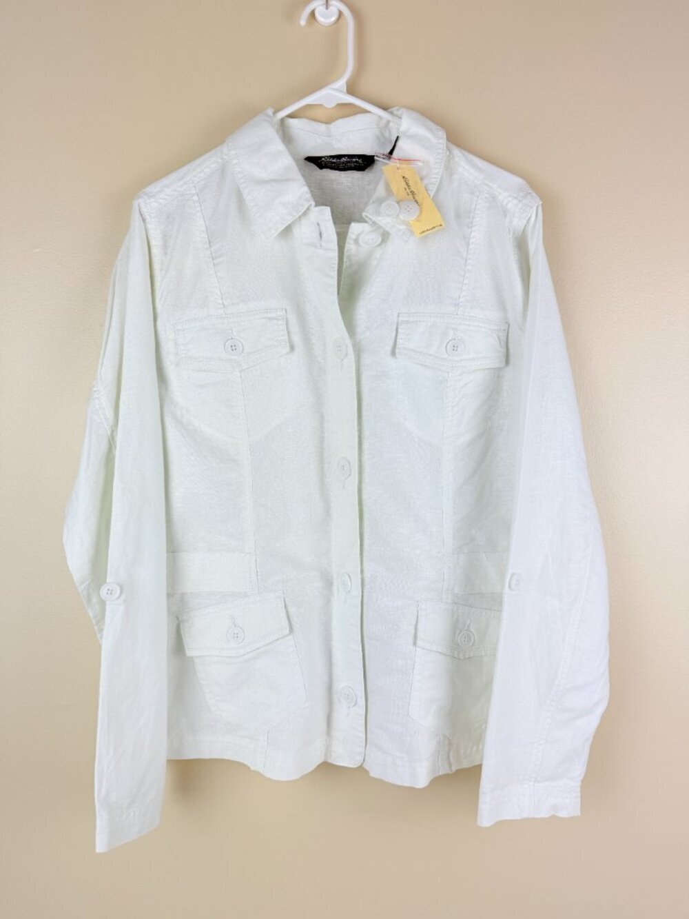 NWT Eddie Bauer Linen Cotton Utility Jacket Size XL